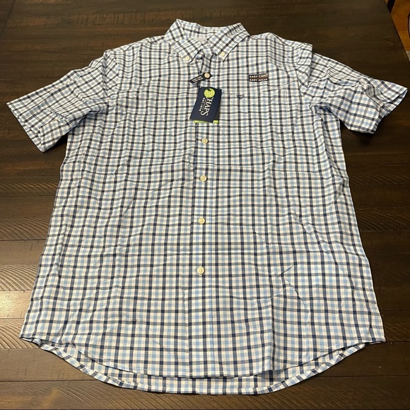 Chaps Cotton Stretch Short Sleeve Buttondown‎ - Picture 1 of 7